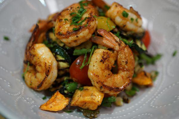 Grilled Vegetable Salad With Shrimp