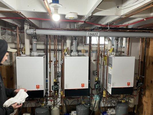 3 new high efficiency combo boiler systems.