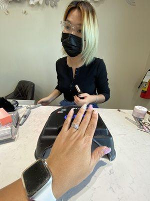 She's so lovely and amazing doing nails.