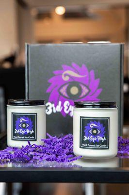 3rd Eye High's OWN hemp-wick soy candle.