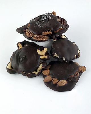 Pecan Turtles and our assorted nut clusters.