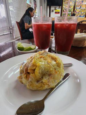 Bolon Mixto con chicharrón y queso. Something so simple will blow your mind.