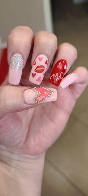 My Valentines nails