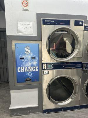 Change machine and dryers.