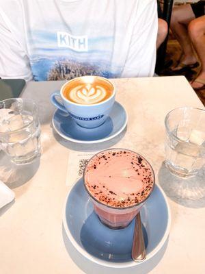 Hot Latte and Beet latte - delicious!