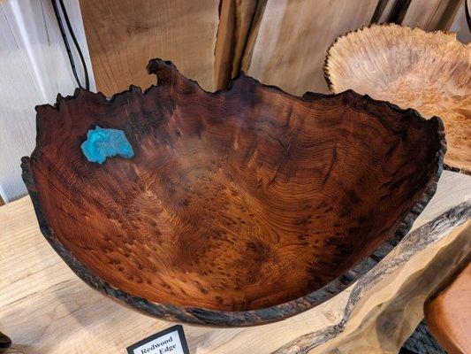 Amazing freeform bowl with touch of epoxy resin in the void.