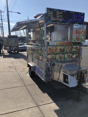 A few foods carts in the same location