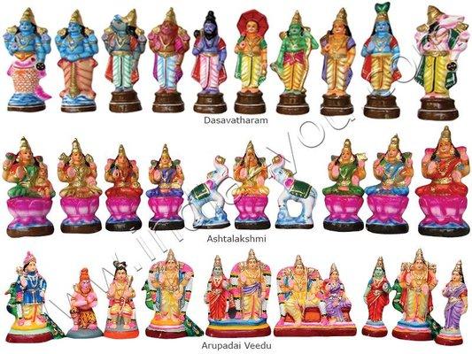 Indian Clay Golu Dolls