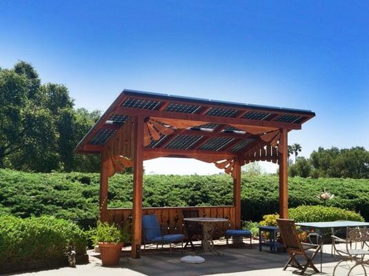 Pergola by the pool side.  We love to install solar where you can have a dual purpose.