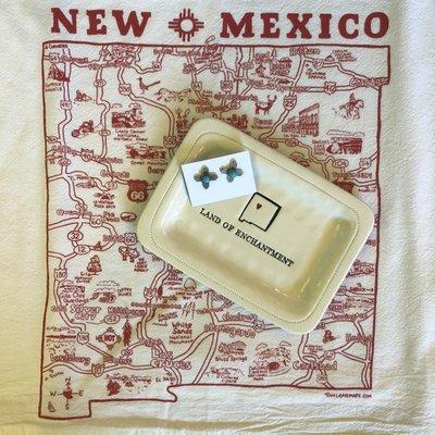 New Mexico Dish Towel and Land of Enchantment Plate