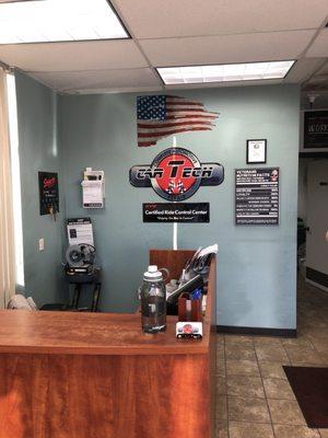 Front office of the shop.