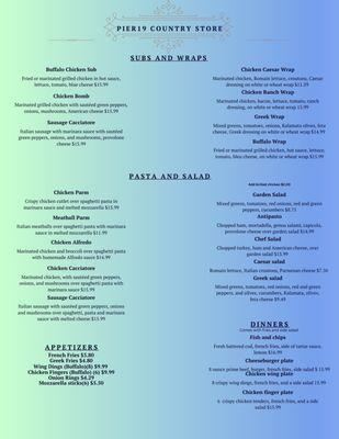 Our new menu