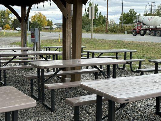 Outside covered seating