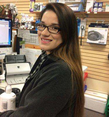 Mariana, working hard to get your prescriptions filled accurately and efficiently.