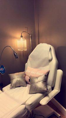 Our cozy teeth whitening room.