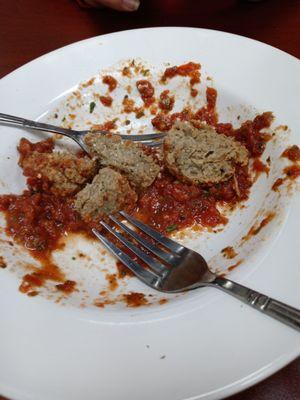 Cut up meatball