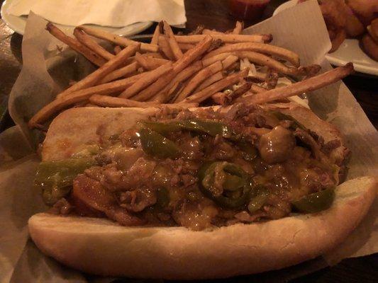 Dave's cheesesteak with fries