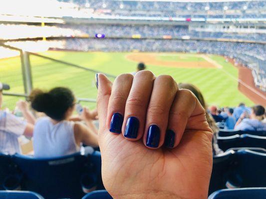 Fresh manicure for my Yankees game