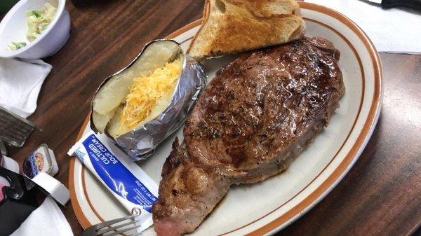 16 oz Rib eye steak ! Saturday night special ! Served with choice of potato, salad & Texas toast