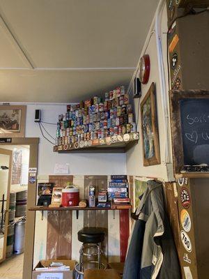 Wall of classic beer cans. You'll see some you know for sure