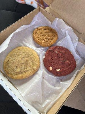 Pumpkin spice, red velvet and snickerdoodle