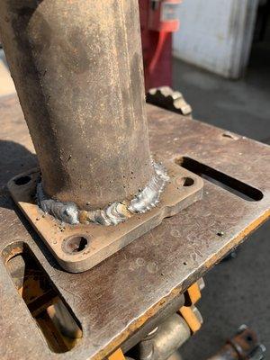 Exhaust manifold flange welding labor.