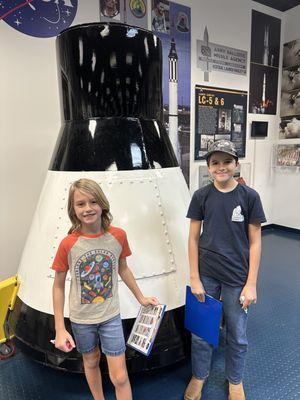 Grandson's with one of the original space capsules