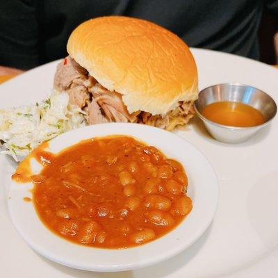 Carolina-Style Pork Sandwich with Baked Beans (sandwich comes with 1 Trimming)