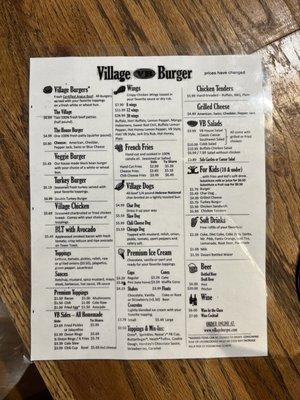 Paper menu