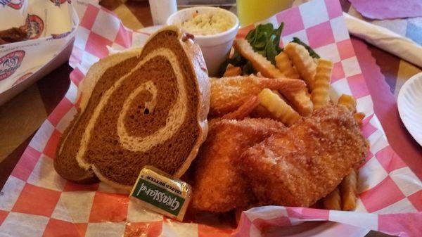 Cod and shrimp basket