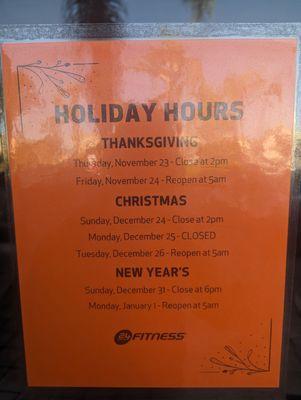 Holiday hours 2023. Don't let the holidays interfere with your wellness.