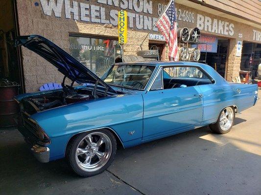 1967 Chevy Nova SS 
Adding the finishing touches mirrors, electronic ignition system, moldings, etc..