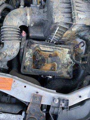 Battery stolen out of car