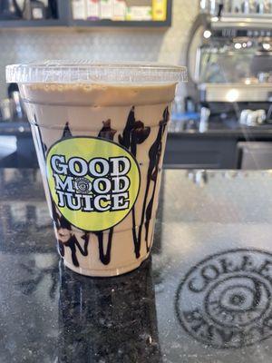 Good mood juice - a chocolate mocha latte