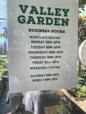 Business hours as of 5/20/23