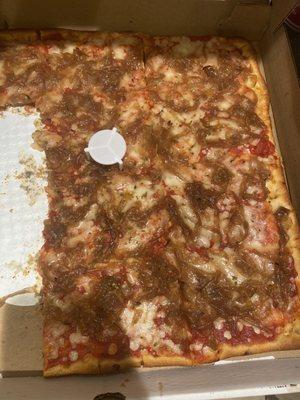 Plain Brooklyn Pizza with extra caramelized onions