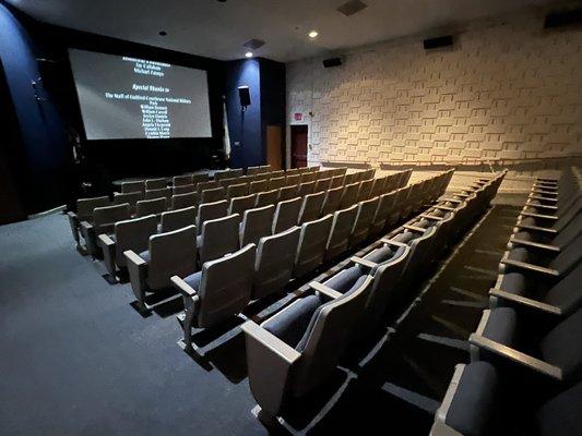 Movie theater inside the main building.