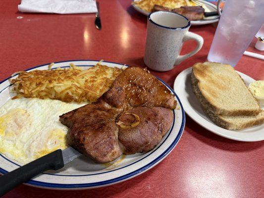 1/2 ham steak breakfast.