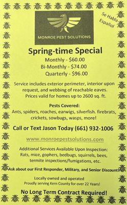 Spring time special flyer