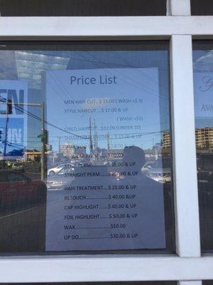 Price list