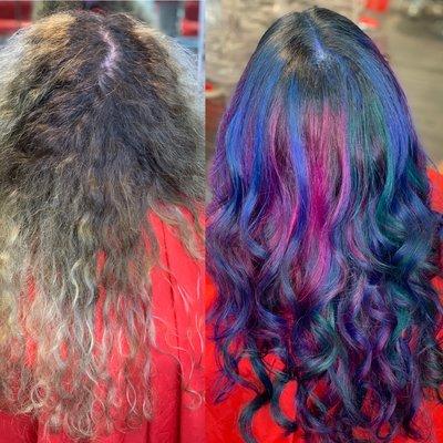 Mermaid Hair Color Transformation