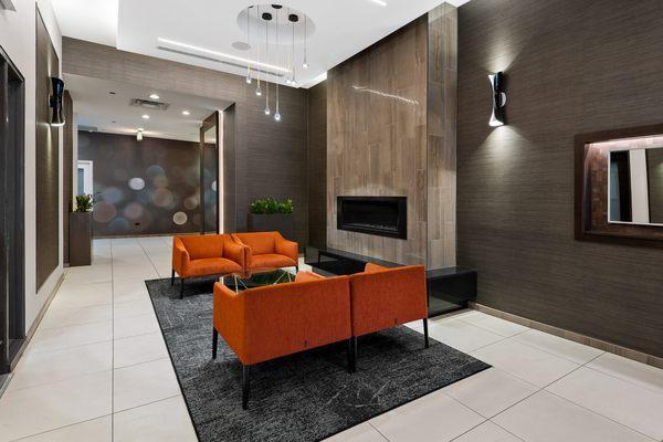 Experience sleek sophistication at 24 S Morgan's lobby: A modern space that exudes elegance and style.  #ChicLobby