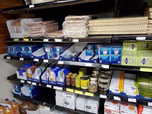 Imported sardines, anchovy and top shelf wafers for cooking.