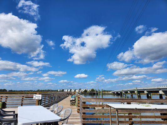 View of the dock from outdoor seating area