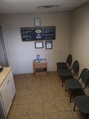 Customer waiting area.