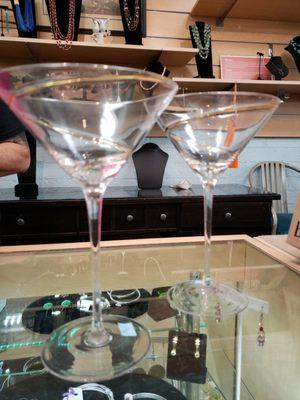 Just 2 of 10 martini glass plus 4 shot glasses l will use for my upcoming Masquerade Ball Valentine's Day Dinner!!!