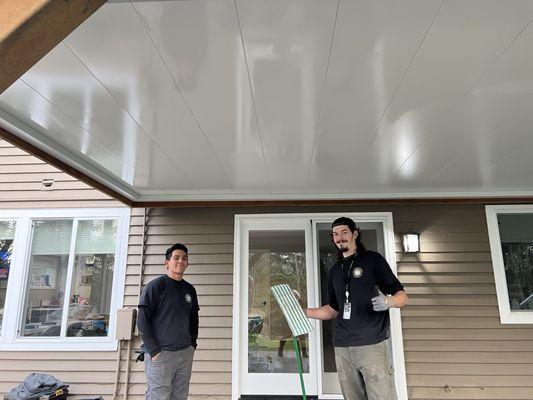 Martin and Nick did a wonderful job installing our new underdeck system to keep it dry down here!