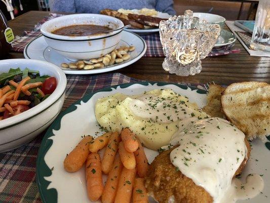 Daily special: Chicken Cordon Bleu with mashed potatos