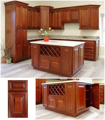 Grand Reserve Cherry kitchen cabinets & island