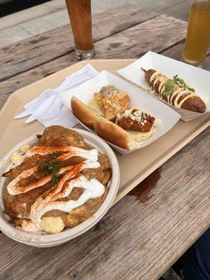 Chicken Paprikash Poutine, Pierogi and Buffalo Chicken Sliders, and Queso Corndog!